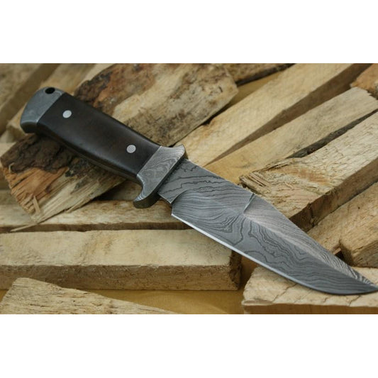 Custom Handmade Hunting Knife With Leather Sheath
