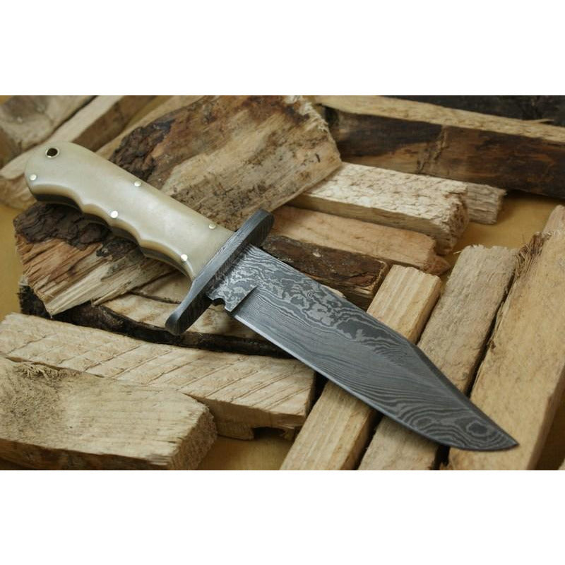 Custom Handmade Bowie Knife With Leather Sheath by Knife King