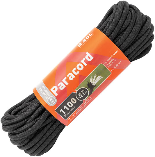 Adventure Medical 1100 Paracord 50ft Black 0140-1742