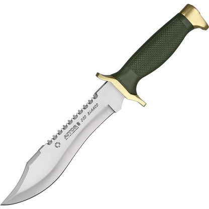 Aitor 16009 Oso Blanco Stainless Clip Point Fixed Blade Knife with Green Textured Polymer Handle
