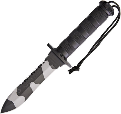 Aitor 16071 Jungle King II Spear Point Blade Knife with Black Knurled Stainless Handle
