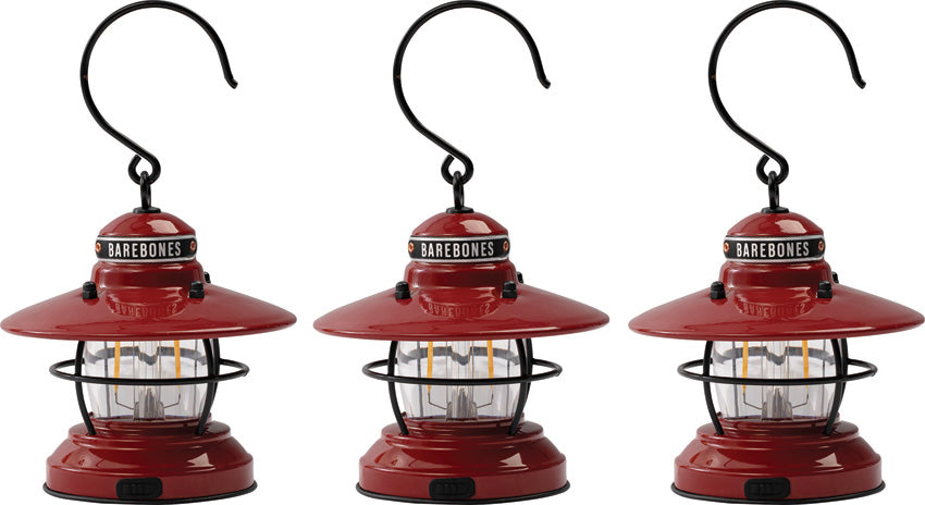 Barebones Living Edison Mini Lantern Red 3pk LIV-277