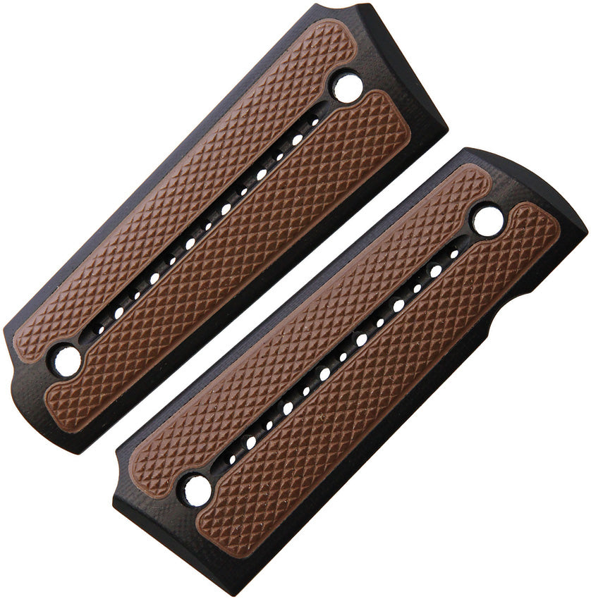 Begg Knives Hammer Armory 1911 Grips DE 1911 BLACK/EARTH BROWN