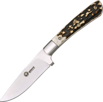 Boker Arbolito Nicker Fixed Blade Knife Stag Horn (3.75" Satin) 02BA736H
