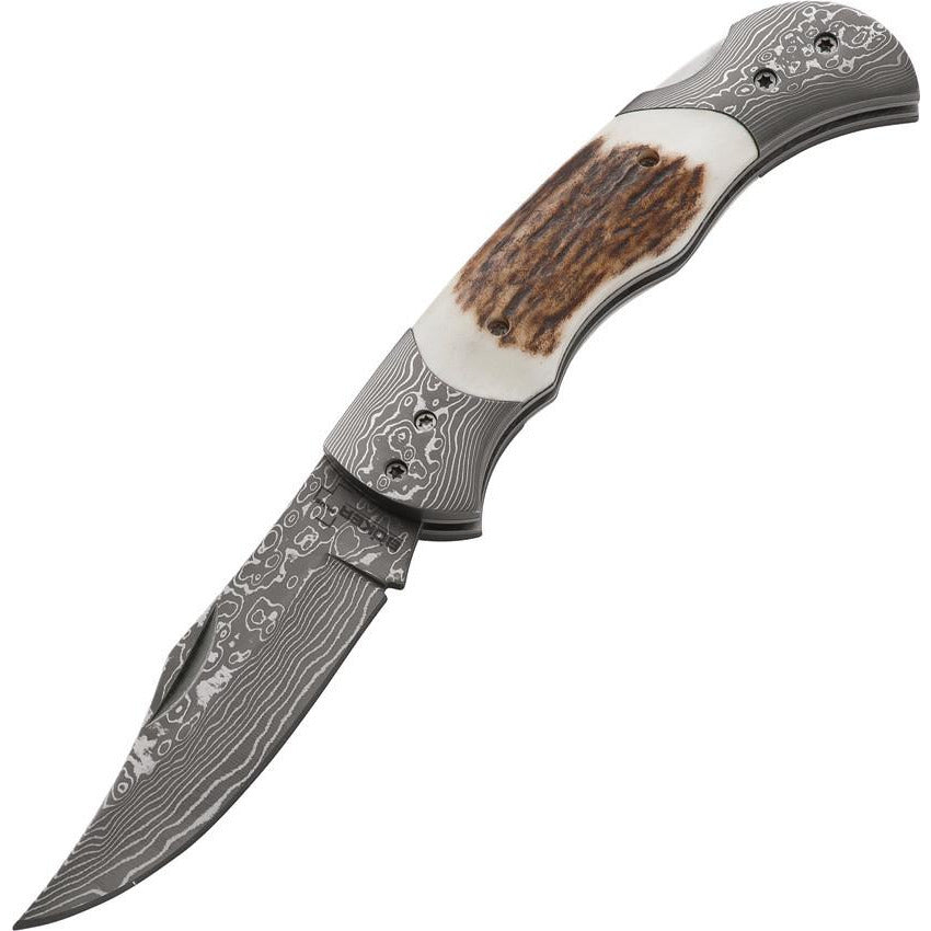 Boker Plus Lockback Stag Damascus