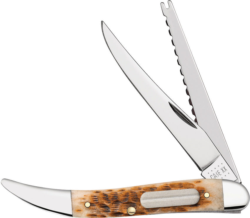 Case Cutlery Fishing Knife Amber Bone 10726