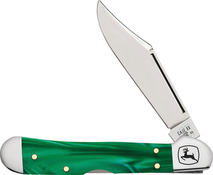 Case Cutlery Mini Copperlock John Deere Pocket Knife 3.6" Smooth Green Kirinite

