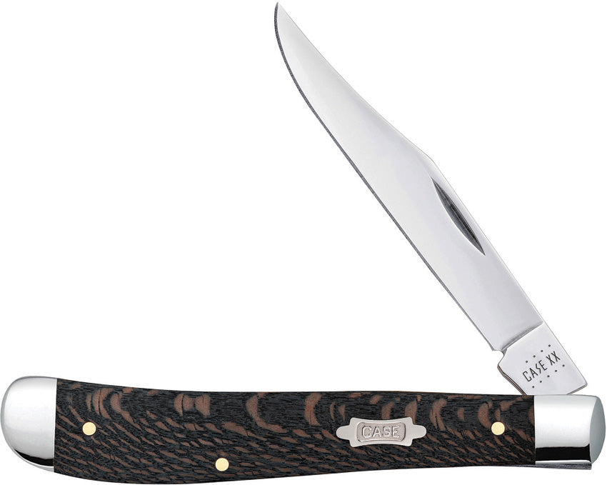 Case Cutlery Slimline Trapper Blk Sycamore 25575