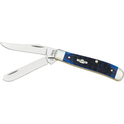 Case 2838 Mini Trapper Folding Pocket Knife with Navy Blue Bone Handle
