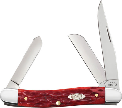 Case Medium Stockman Dark Red Bone, Peach Seed Jig, 31951 CV pocket knife
