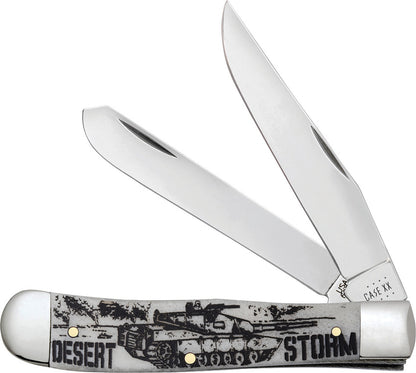 Case XX Desert Storm Smooth Bone Trapper Folding Knife CA50953
