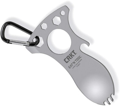 CRKT Eat'N Tool Outdoor Spork Multitool: Durable and Lightweight, for Camping, Hiking, Backpacking and Outdoors Activities, Titanium, Silver 9100TI
