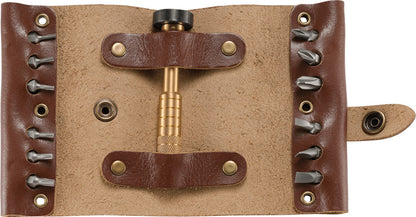CRKT Wu Hex Bit Driver Tool Roll - Leather/Brass 9911