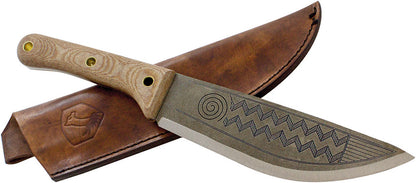 Condor 390684 Primitive Sequoia Standard Edge Carbon Steel Drop Point Blade & Micarta Handles
