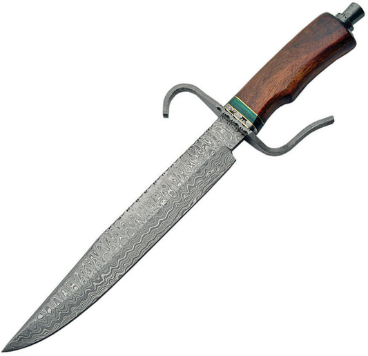 Damascus Bowie Wood Handle DM1106