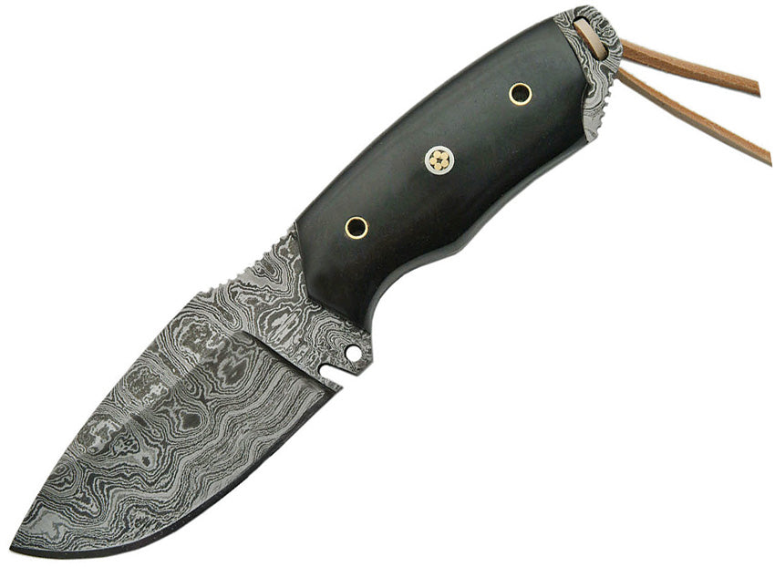 Damascus Buffalo Horn Fixed Blade DM1128HN