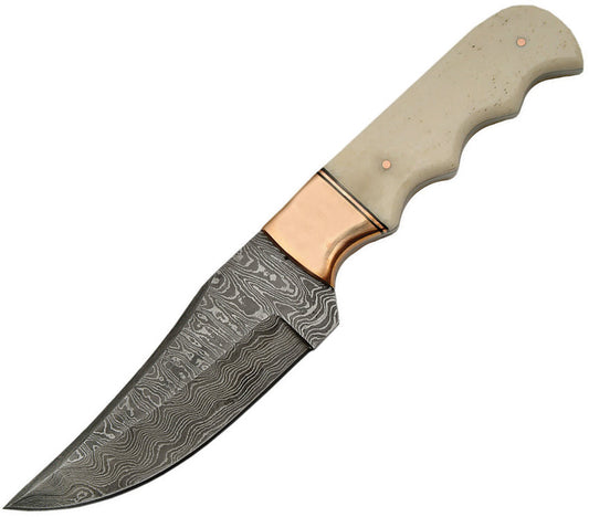 Damascus Fixed Copper/Bone Skinner DM-1153