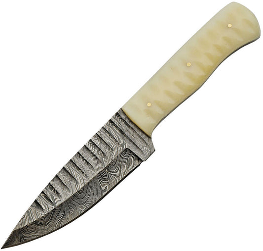 Damascus Sharktooth Fixed Blade Bone DM-1198BO