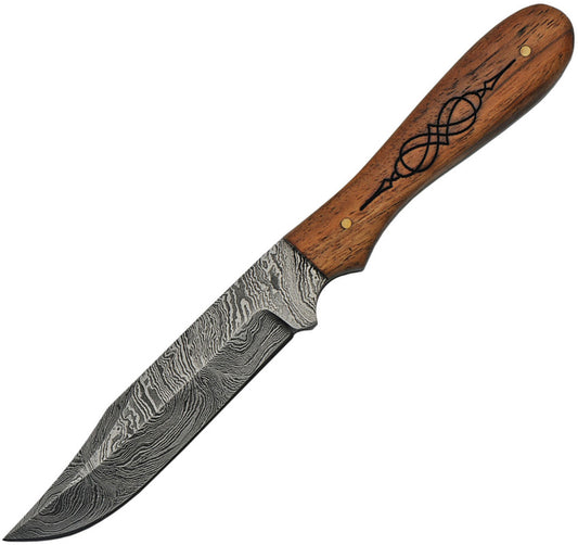 Damascus Fixed Blade Wood DM-1211