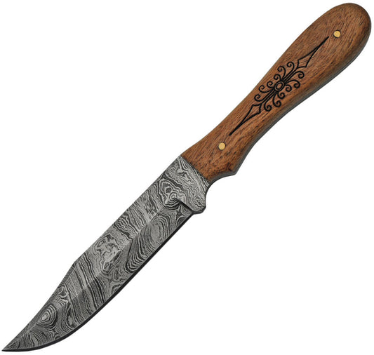 Damascus Fixed Blade Wood DM-1212
