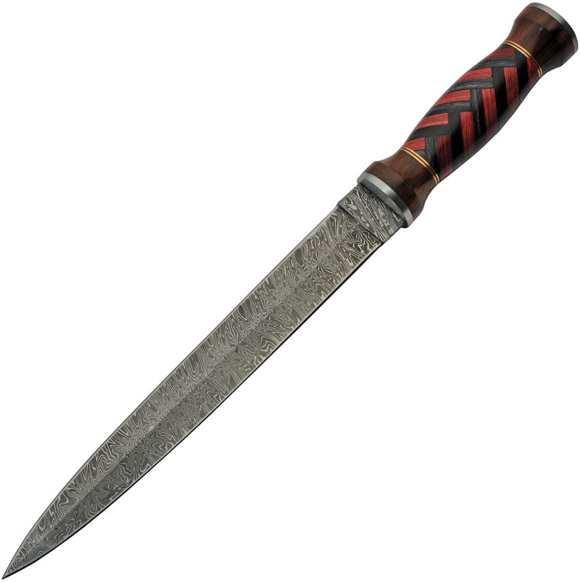 Damascus Fixed Blade Red/Black DM-1271