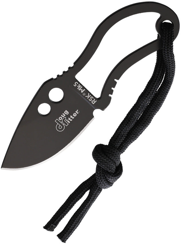 Doug Ritter 5K RSK MK5 Black Fixed Blade Knife Skeletonized Handles
