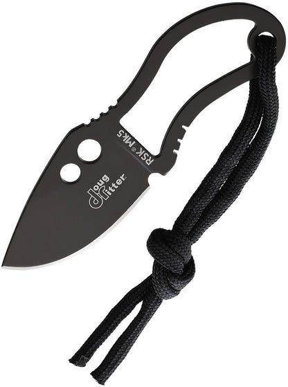 Doug Ritter 5K RSK MK5 Black Fixed Blade Knife Skeletonized Handles
