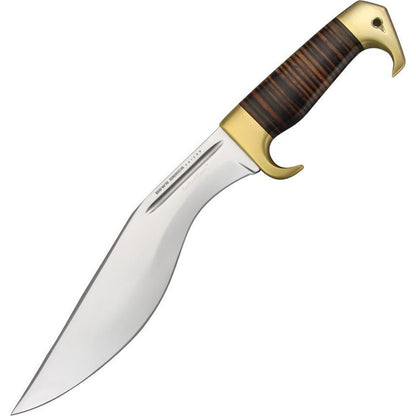 Down Under Knives Red Rock Raptor 10-1/4" Polished Kukri Blade, Leather Handle - DUKRRR