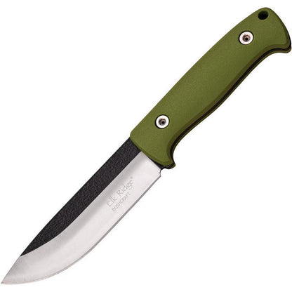 Elk Ridge 55GN Fixed Drop Point Blade Knife with Green Nylon Fiber Handles
