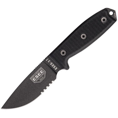 ESEE Model 3 Black G-10 Serrated