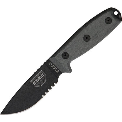 ESEE Model 3 Part Serrated ES-3SM-MB