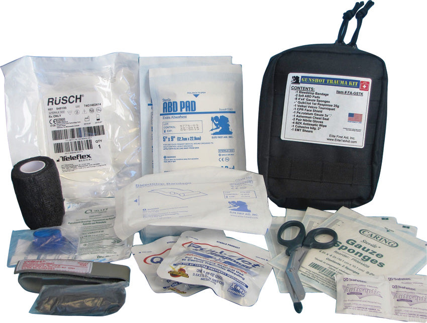 Elite First Aid Gunshot Trauma Kit Black FA- GSTK BLACK