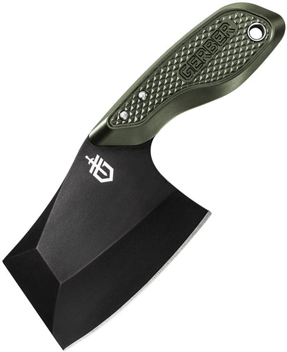Gerber Tri-Tip Mini Cleaver Fixed Blade Knife – Green Aluminum (30-001694)