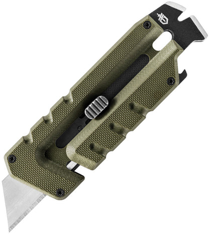 Gerber Gear Prybrid Utility Knife with Pry Bar, EDC Multi-Tool Pocket Razor Knife with Retractable Blade, Green