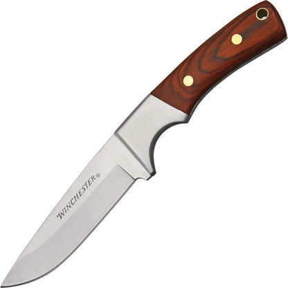 Winchester Hunter Fixed Blade Knife Brown Wood (3.875" Satin) G41340
