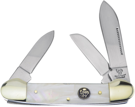 Hen & Rooster Gunboat Canoe 3 Blade MOP 353L-MOP