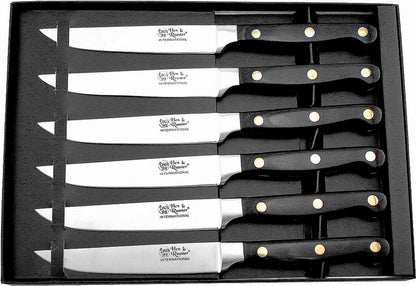 Hen & Rooster Steak Knife Set Black Wood HRI-009