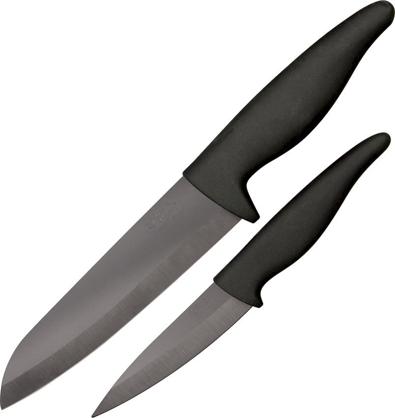Hen & Rooster Two Piece Ceramic Knife Set