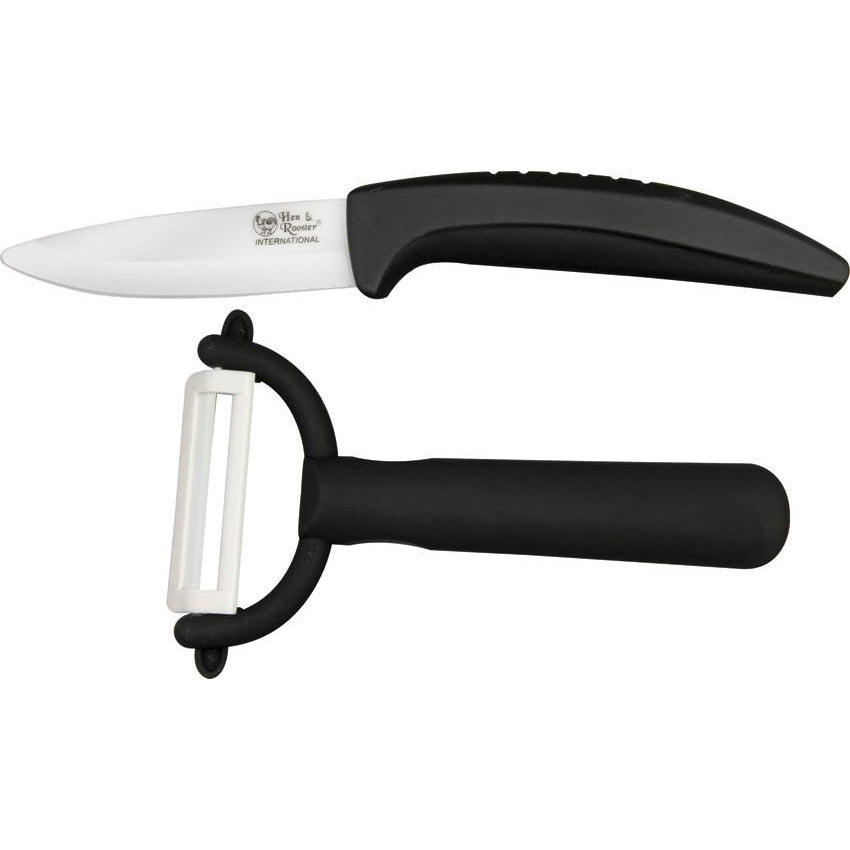 Hen & Rooster Two Piece Ceramic Paring Set
