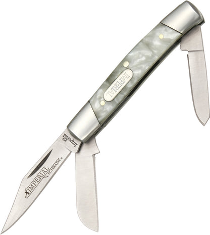 Imperial Schrade 14 Small Stockman Folding Pocket Knife with Cracked Ice Celluloid Handle

