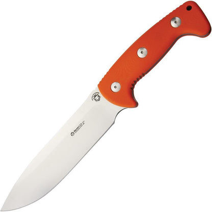 Maserin Hunting 978 Orange G10 Fixed Blade Knife – 440C Steel with Leather Sheath
