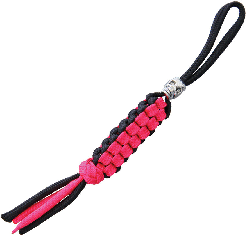 Parachute Cord Lanyard Black/Pink Chrome 