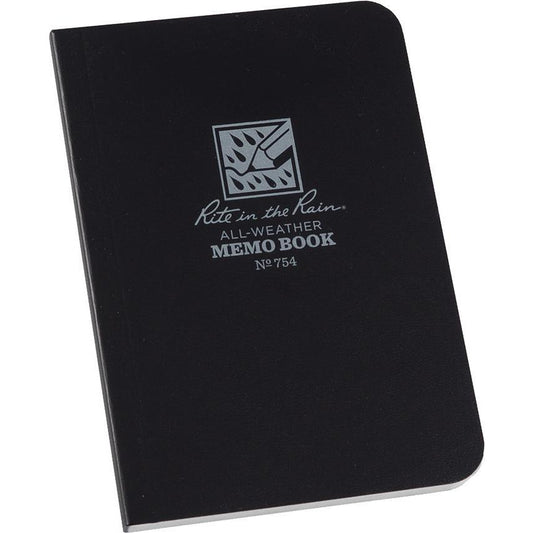 Rite in the Rain Waterproof Memo Book 754 3.5" x 5" - Black