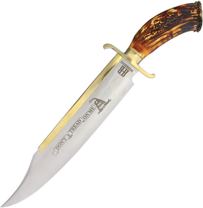 Rough Rider 1941 Don't Tread on Me Stainless Bowie Knife with Handle

