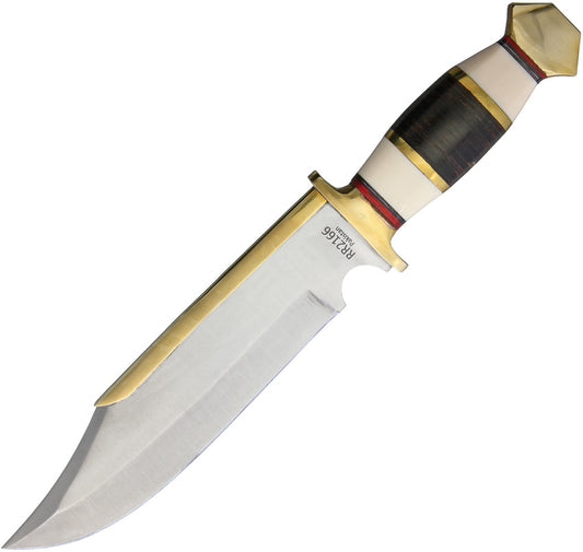 Rough Ryder Bowie With Brass KB106R BONE STACKED LEATHER