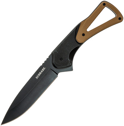 Schrade Fixed Knife 4" Drop Point 1124286 Tan & Black FRN pocket knife