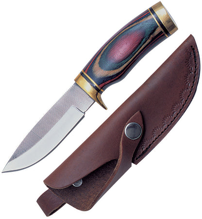 Sawmill 1 ARK N Saw Hunter Fixed Drop Point Blade Knife with Multi Color Wood Handles
