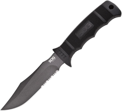 SOG M37K Seal Pup Kydex Sheath Serrated Grey Fixed Blade Knife Black Handles
