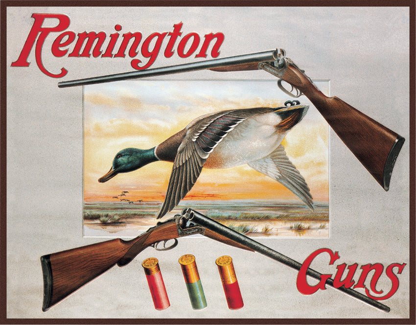 Tin Signs Remington Shotguns and Ducks 1002