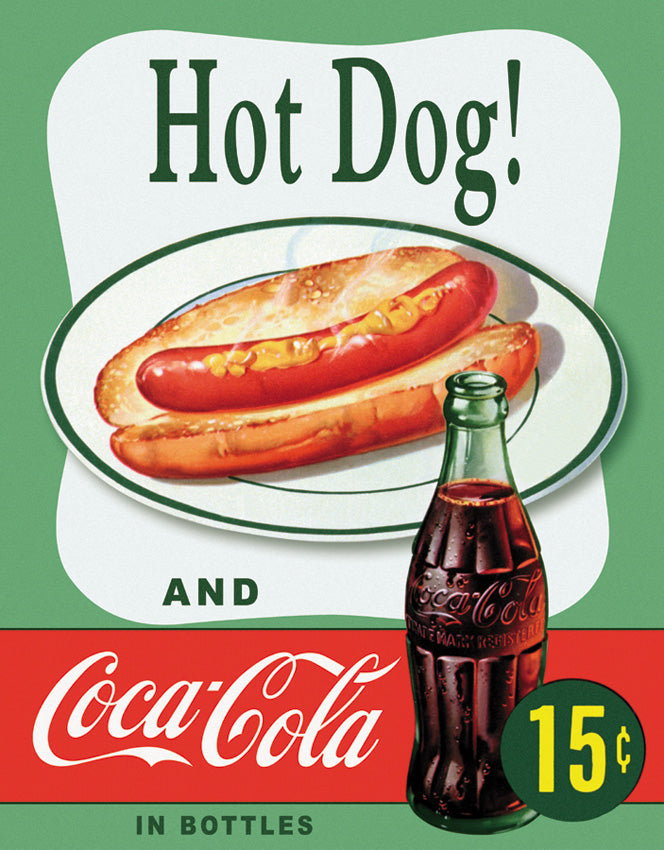 Tin Signs Hot Dog And Coke 1048